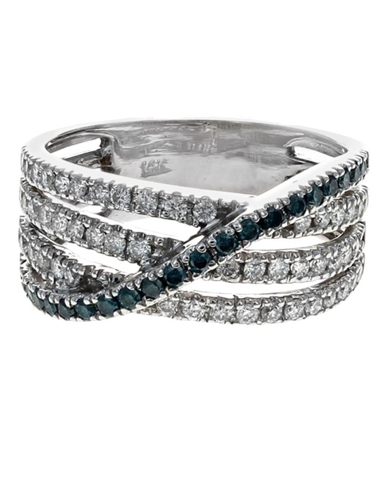 White and Blue Diamond Crossover Band